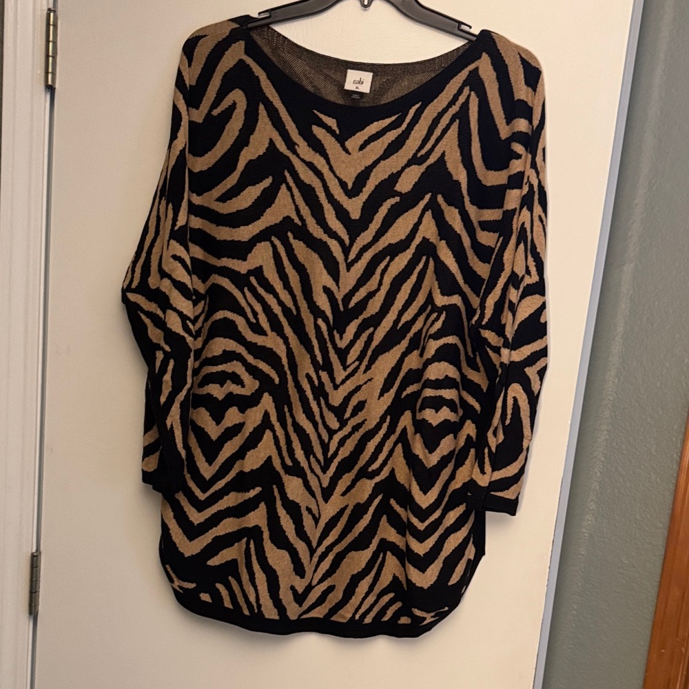 Cabi animal print tunic sweater